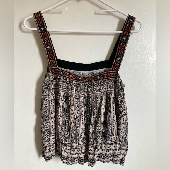 🌞Alya Cream Colored Southwest Embroidered Cropped Sleeveless Tank Blouse #Gr - Picture 10 of 10